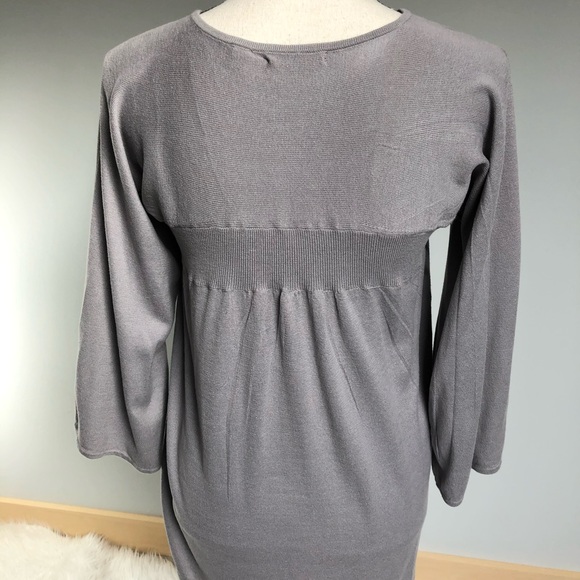 Apt. 9 Vintage Grey Floral Print Pullover Babydoll Sweater Size Large - Picture 4 of 6